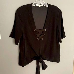 ALEXIS Lace Up Tie Waist Top